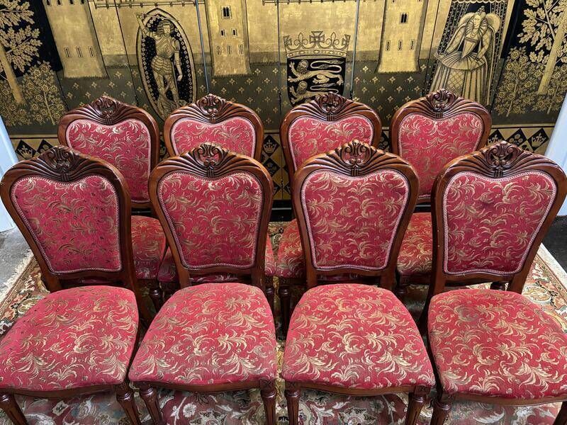 2x8 Wooden And Fabric Chairs photo for sale