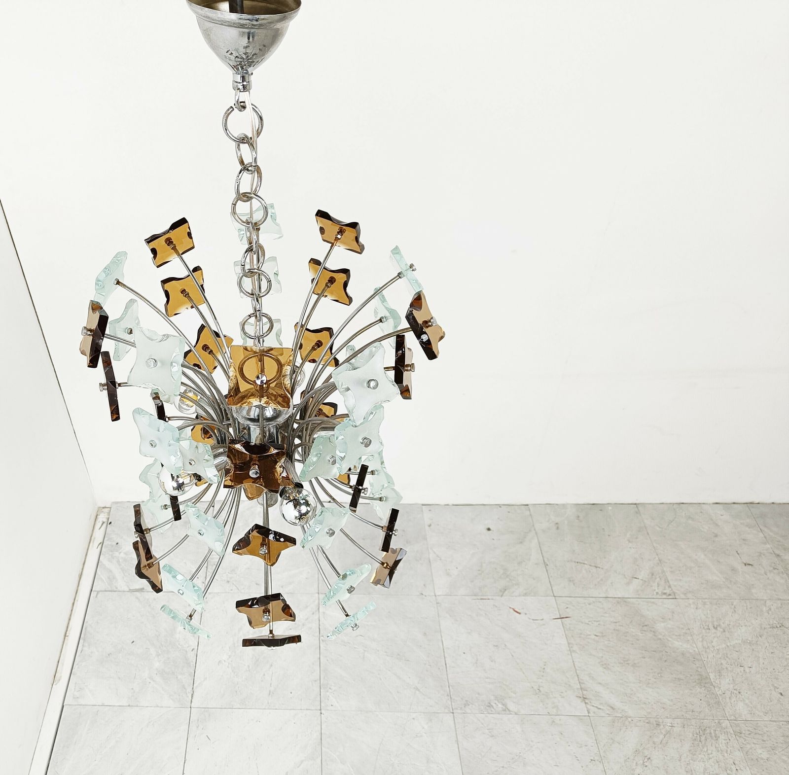 Mid Century Glass Sputnik Chandelier, 1970s photo buy