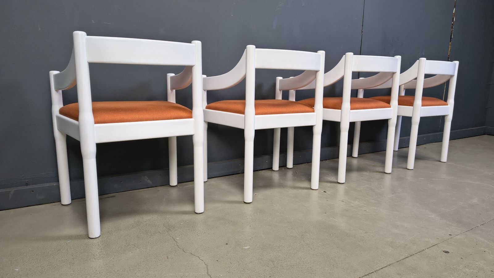 Set Of 4 Carimate Armchairs By Vico Magistretti, 1960s photo vintage