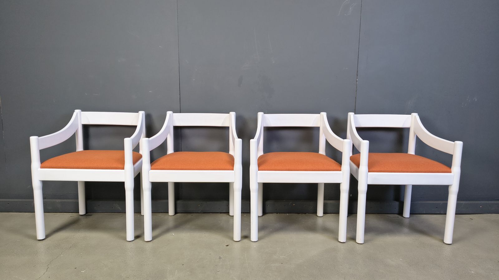 Set Of 4 Carimate Armchairs By Vico Magistretti, 1960s