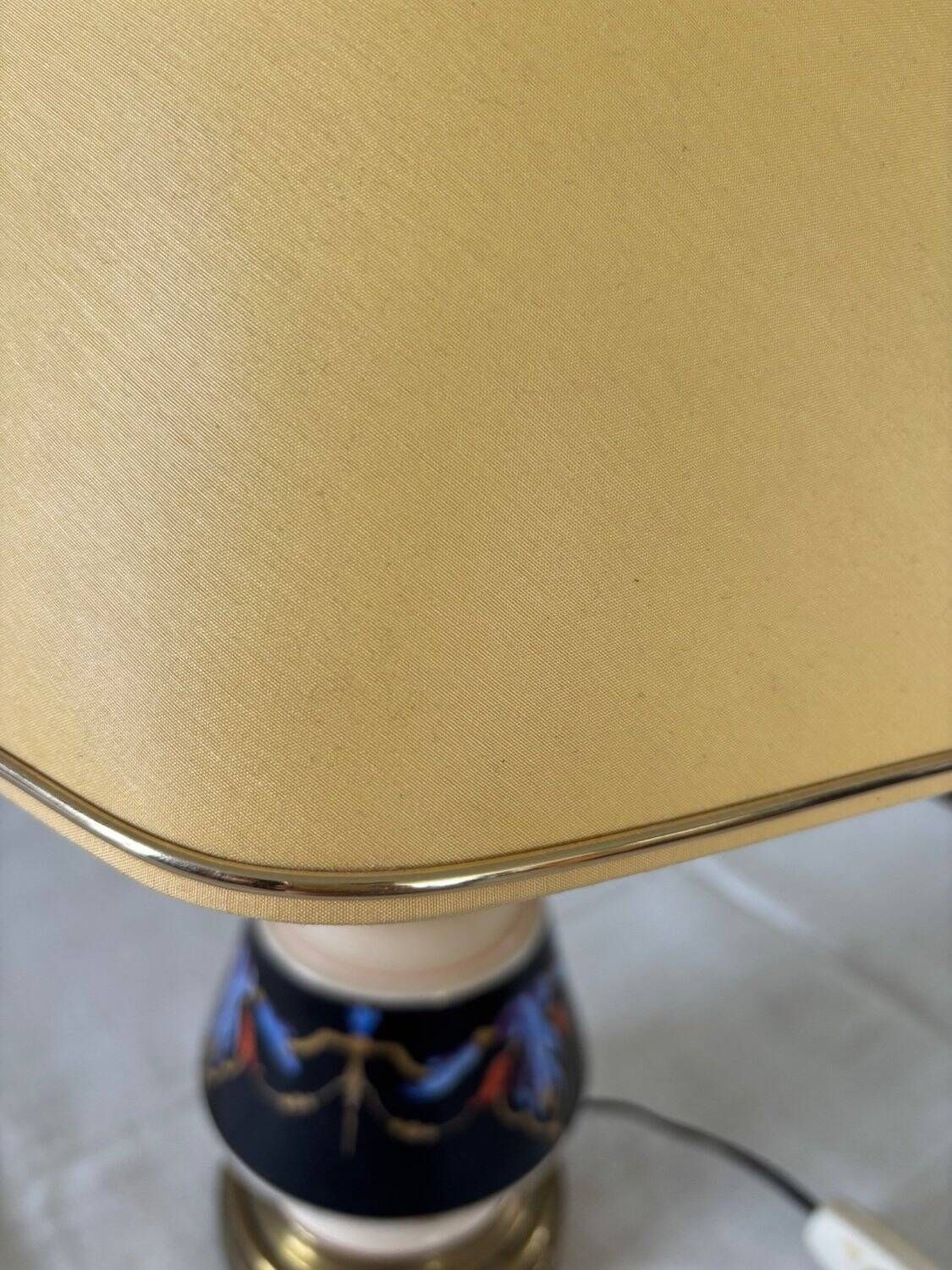 Art Deco Table Lamp In Glazed And Gilded Porcelain, 20th Century photo Lighting