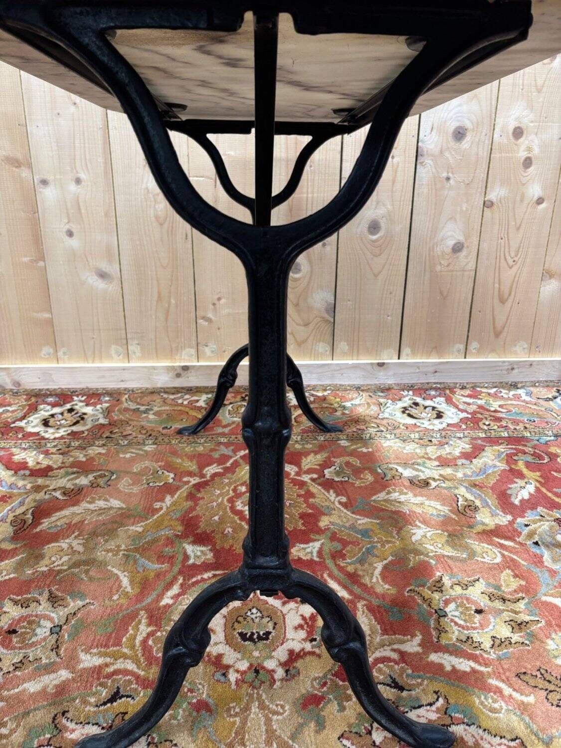 Authentic Bistro Table With White Marble And Cast Iron From The Early 20th Century. photo buy