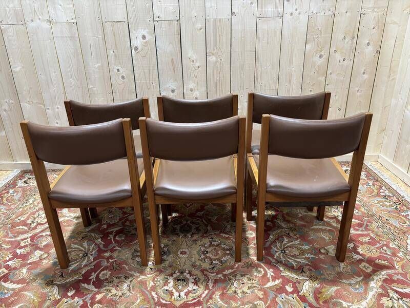 Set Of 6 Chairs In The Style Of Regain With Leather Seats photo 641.0