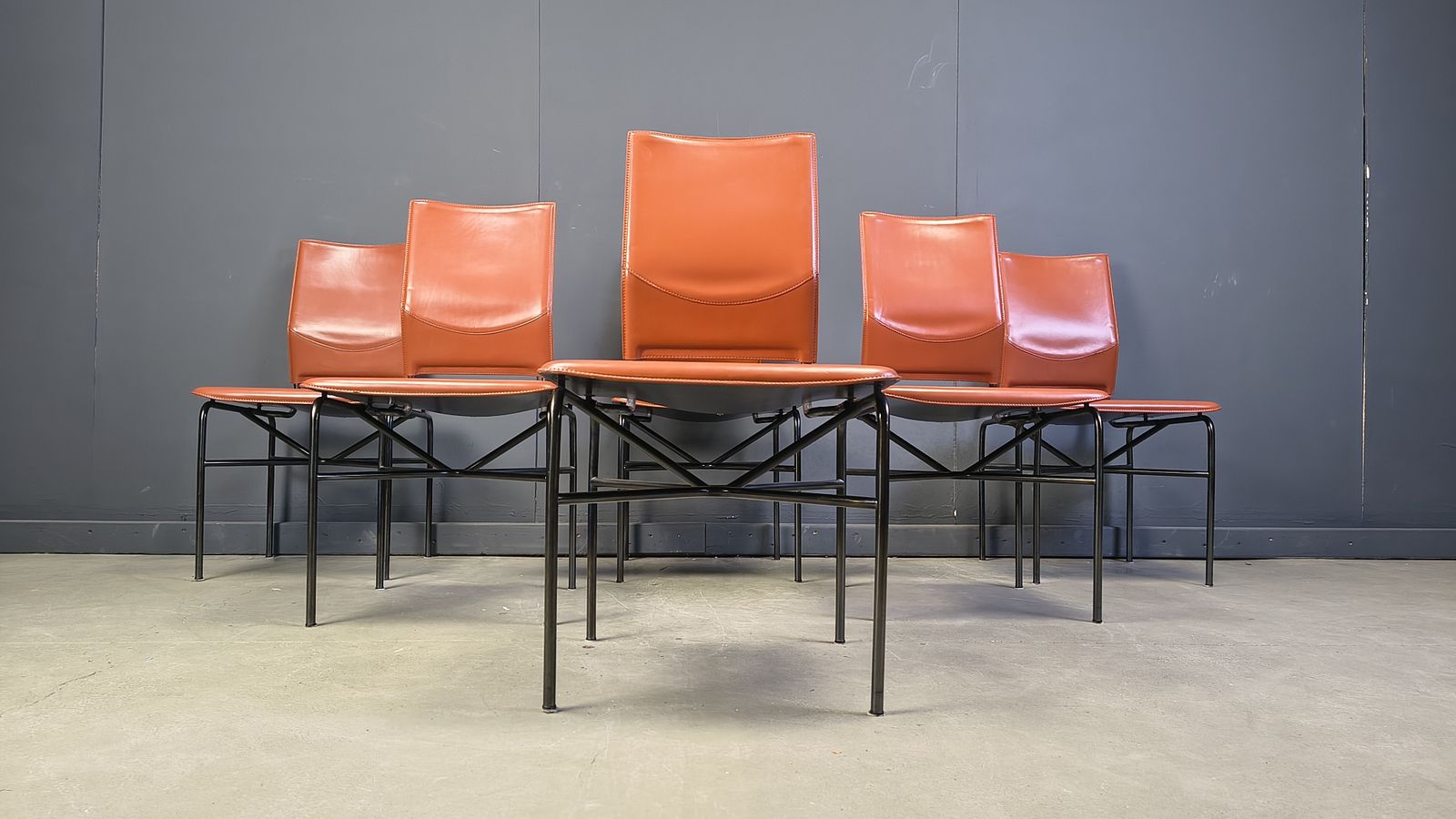photo vinterior Ross Littel For Matteo Grassi Set Of 6 Dining Chairs, 1970s