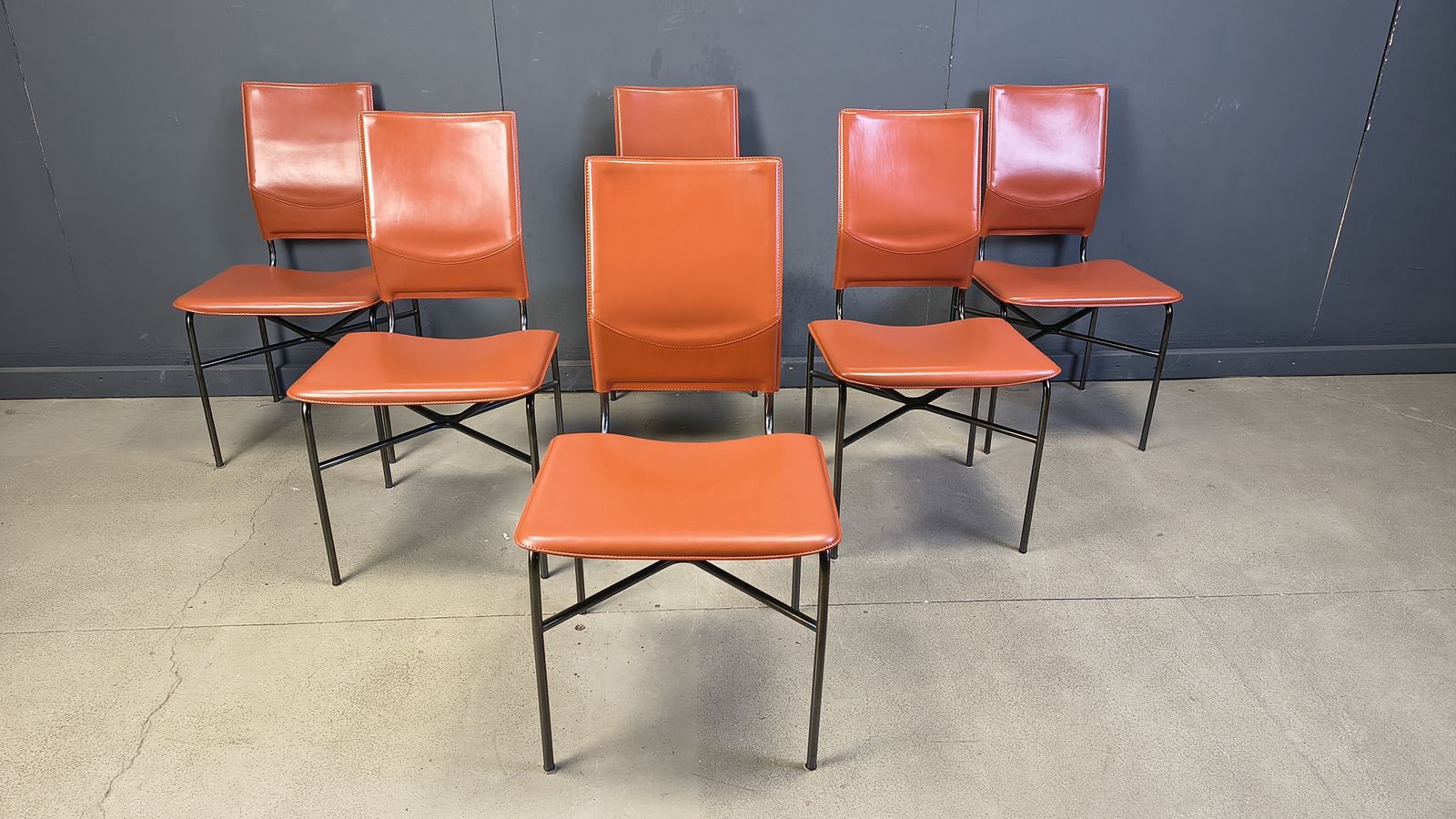 photo vintage Ross Littel For Matteo Grassi Set Of 6 Dining Chairs, 1970s