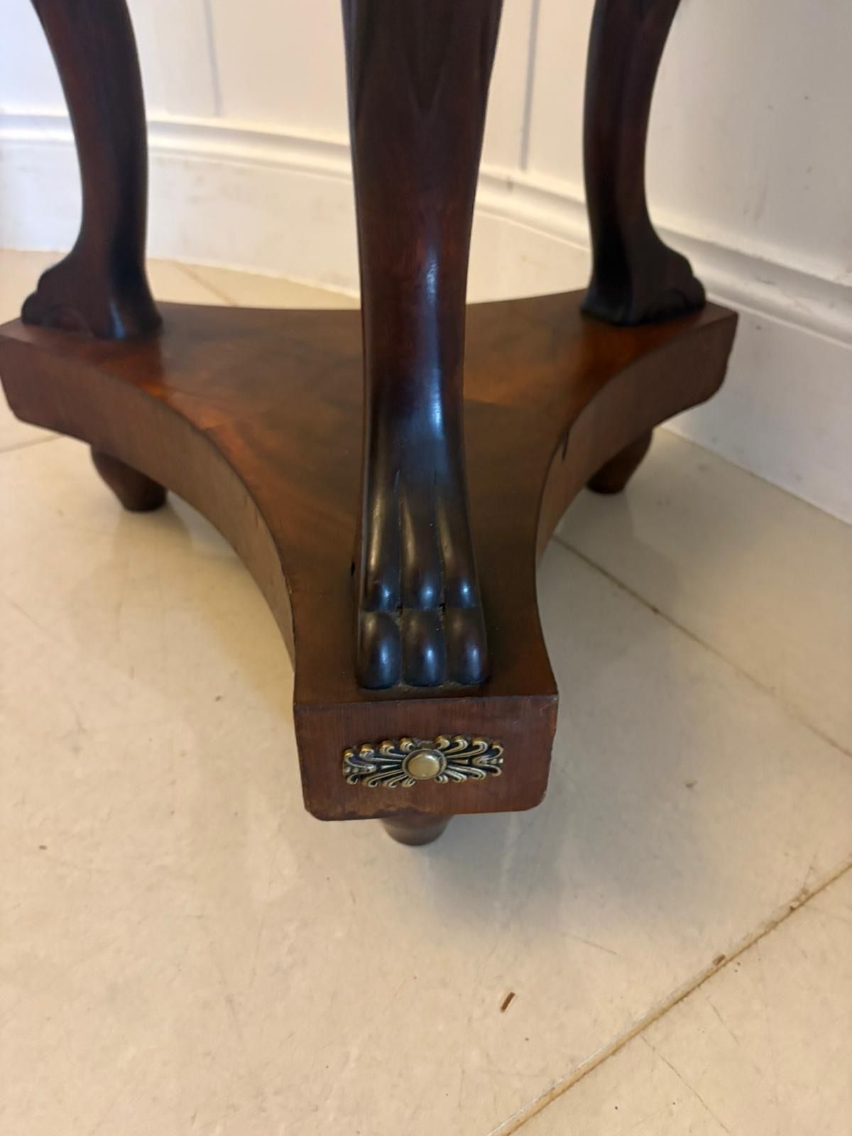 photo buy Antique 19th Century Specimen Marble Top Centre Table Mahogany Swan Support
