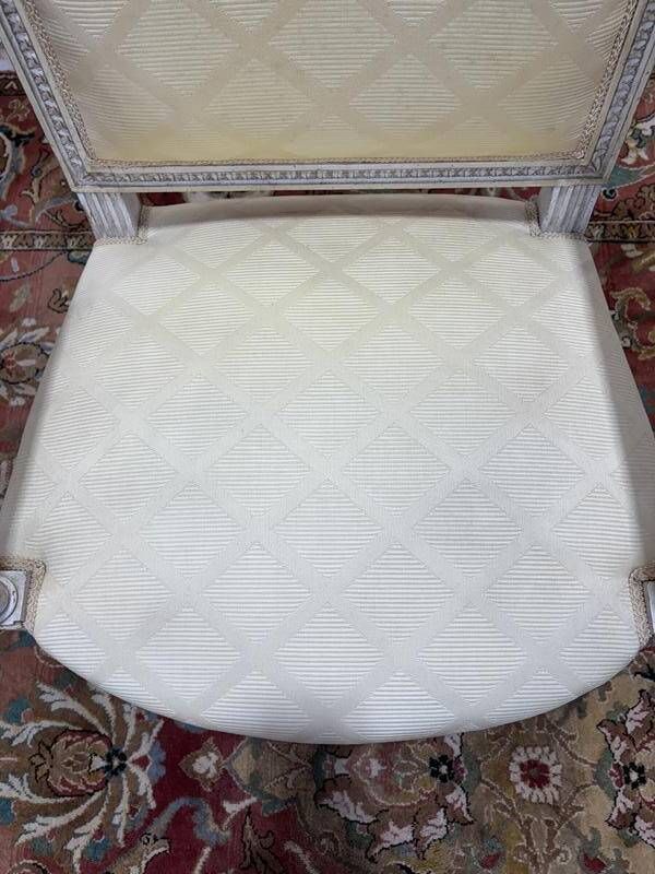 Pair Of Louis XVI Style Armchairs In Patinated Wood photo 528.0