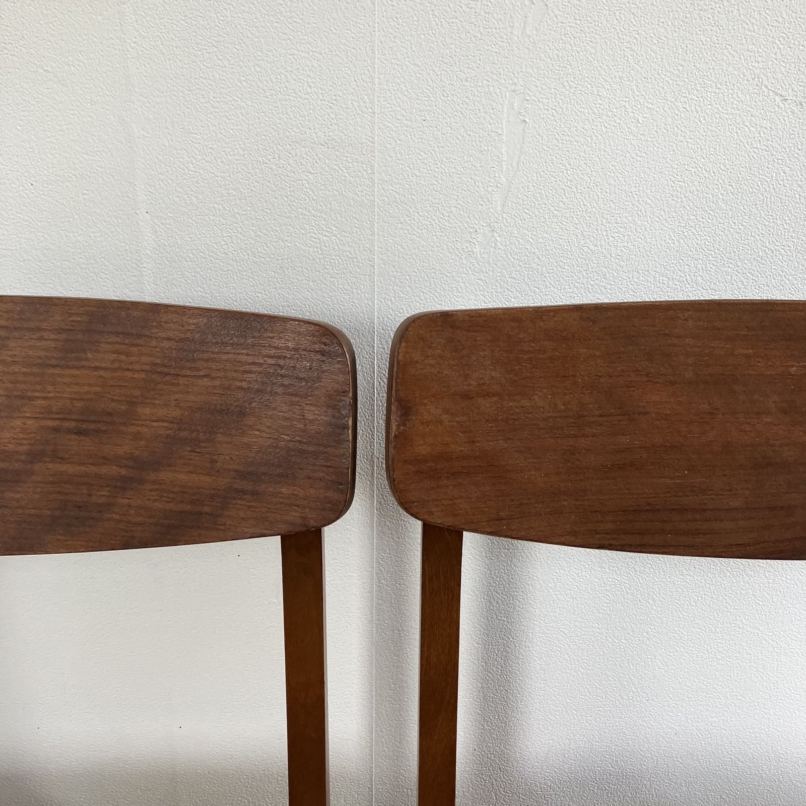 Mid Century Teak Dining Chairs By Ligna Of Czechoslovakia: Butterfly Backs, Reupholstered Black Vinyl Leatherette, Set Of 4, 1960's photo vintage
