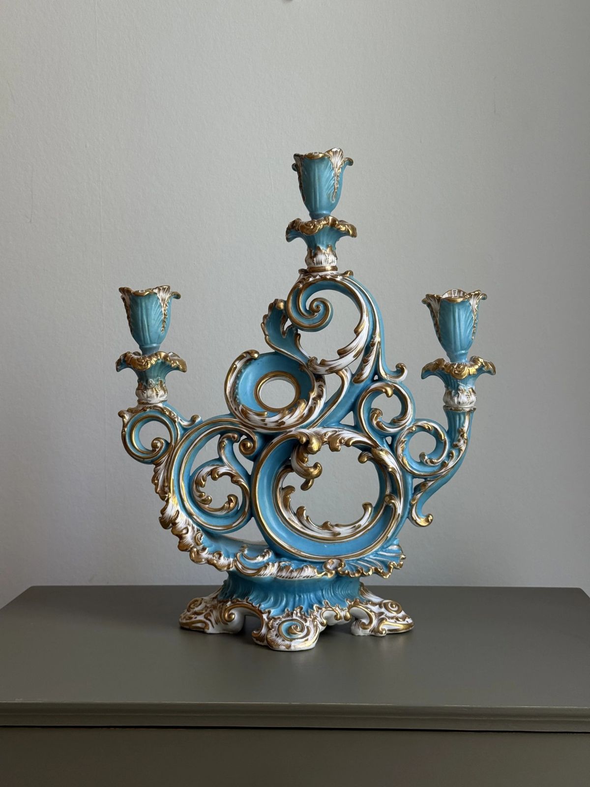 Early 19th Century Porcelain Candelabrum, Attributed To Coalport photo furniture