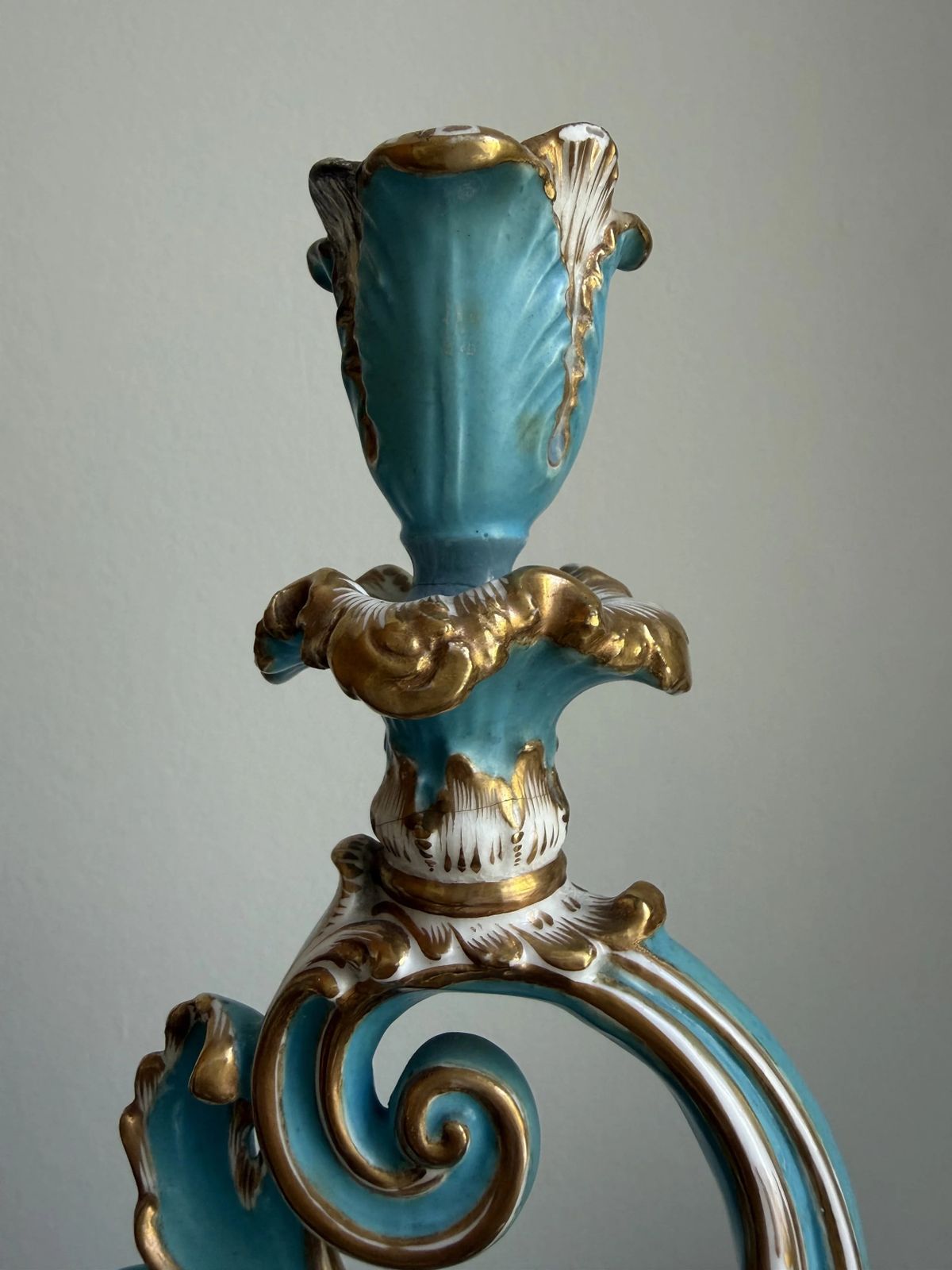 Early 19th Century Porcelain Candelabrum, Attributed To Coalport photo 795.0