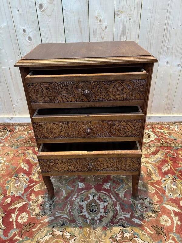Carved Wooden Chiffonier Chest Of Drawers photo for sale