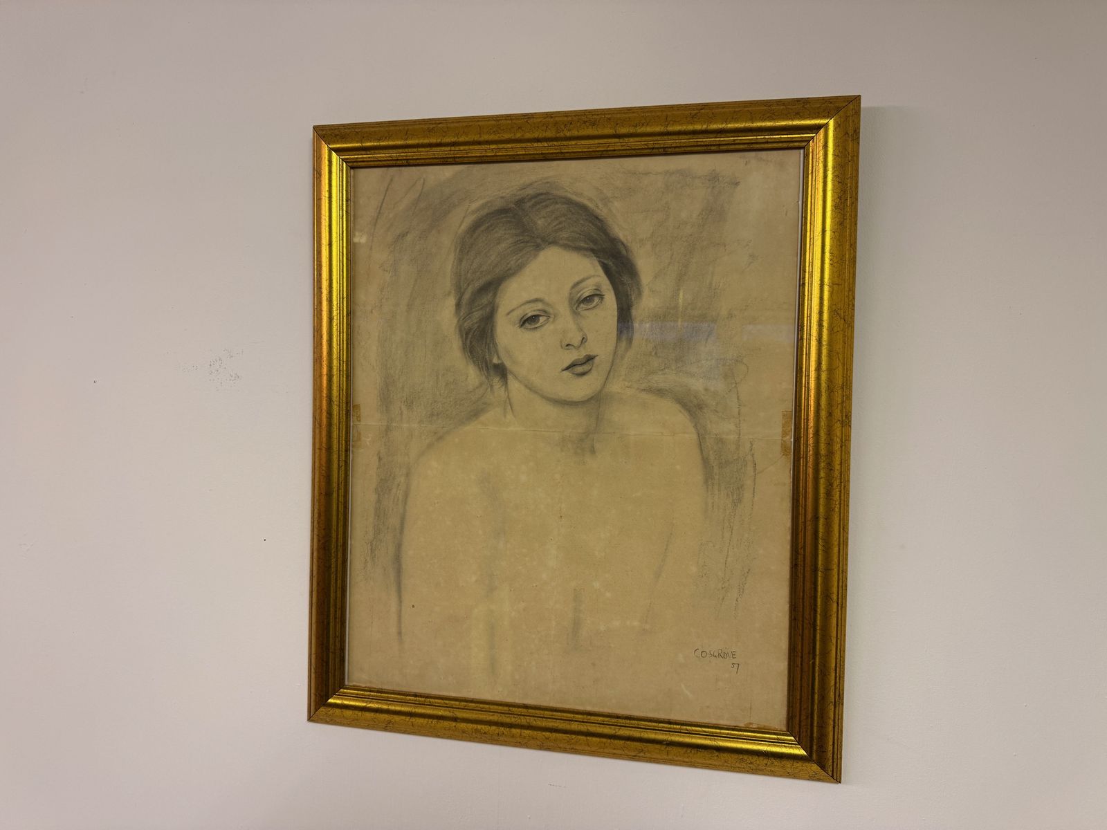 Mid Century Portrait Study Of A Young Woman, Signed And Dated Cosgrove ’57, photo for sale