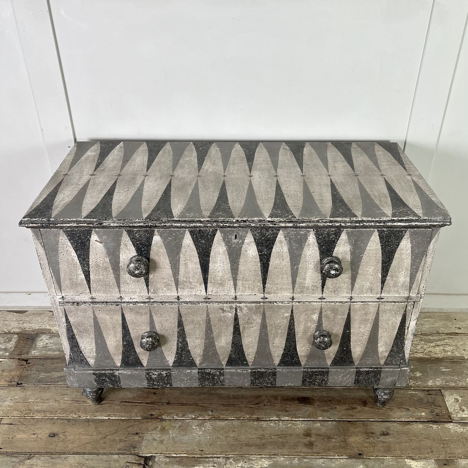 Harlequin Painted 2 Drawer Chest Of Drawers photo vinterior