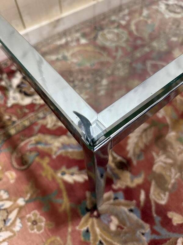 Coffee Table In Chromed Metal And Glass, 1970 photo furniture