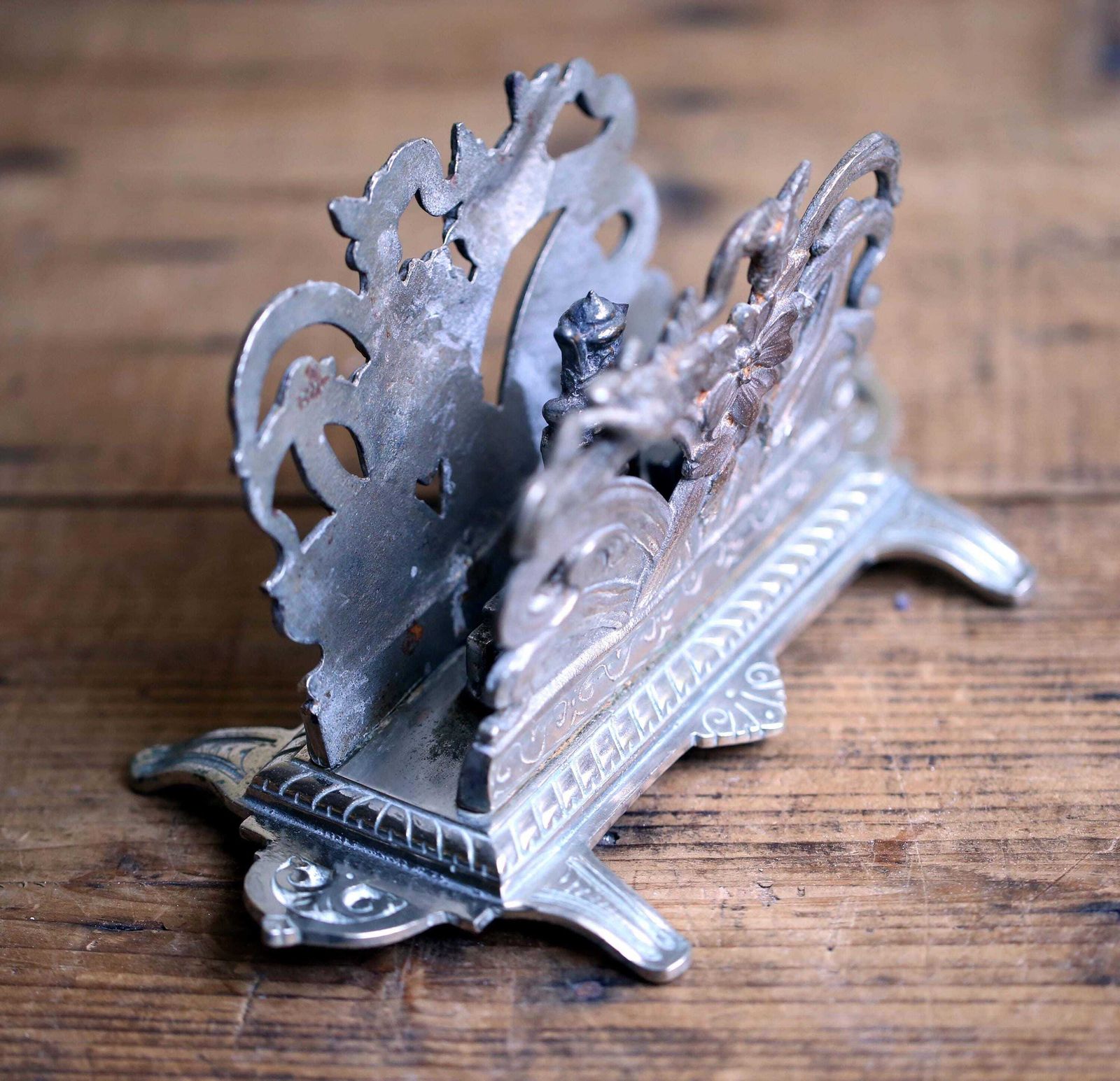 Home Decor Antique Letter Rack Art Nouveau French Paper Holder Desk Ornament photo