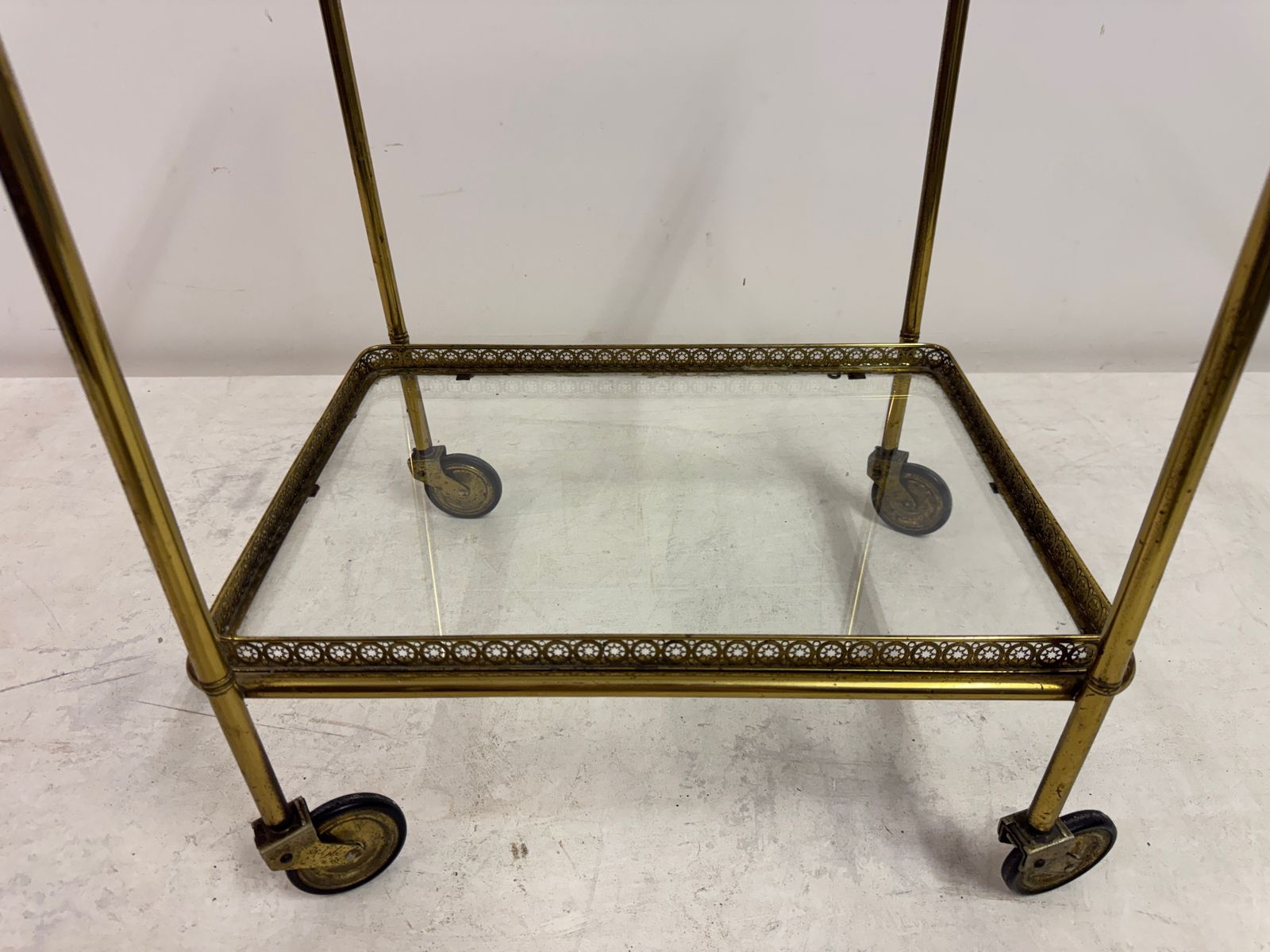 1960s French Brass Drinks Trolley Or Bar Cart photo Furniture