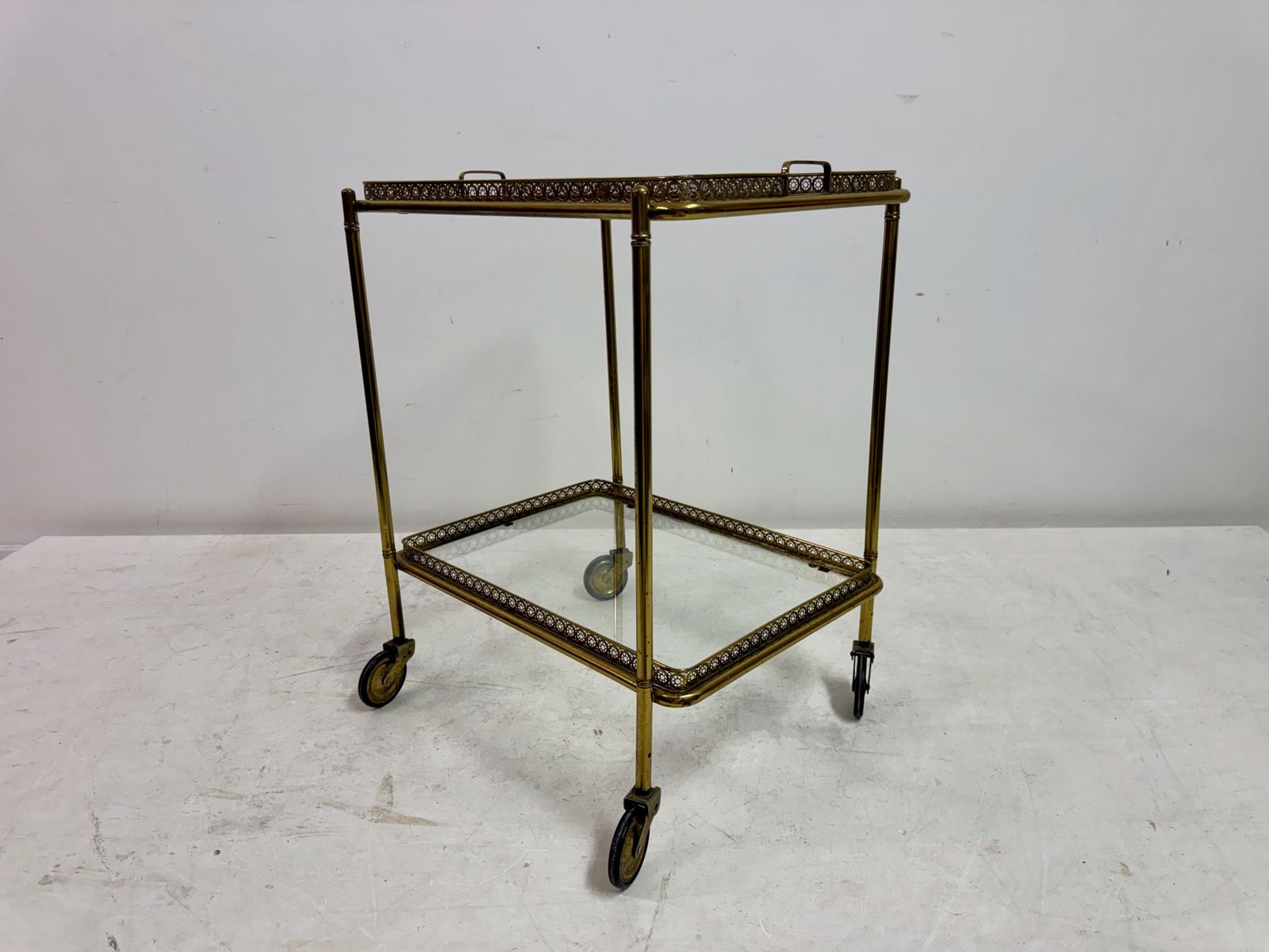 1960s French Brass Drinks Trolley Or Bar Cart photo buy