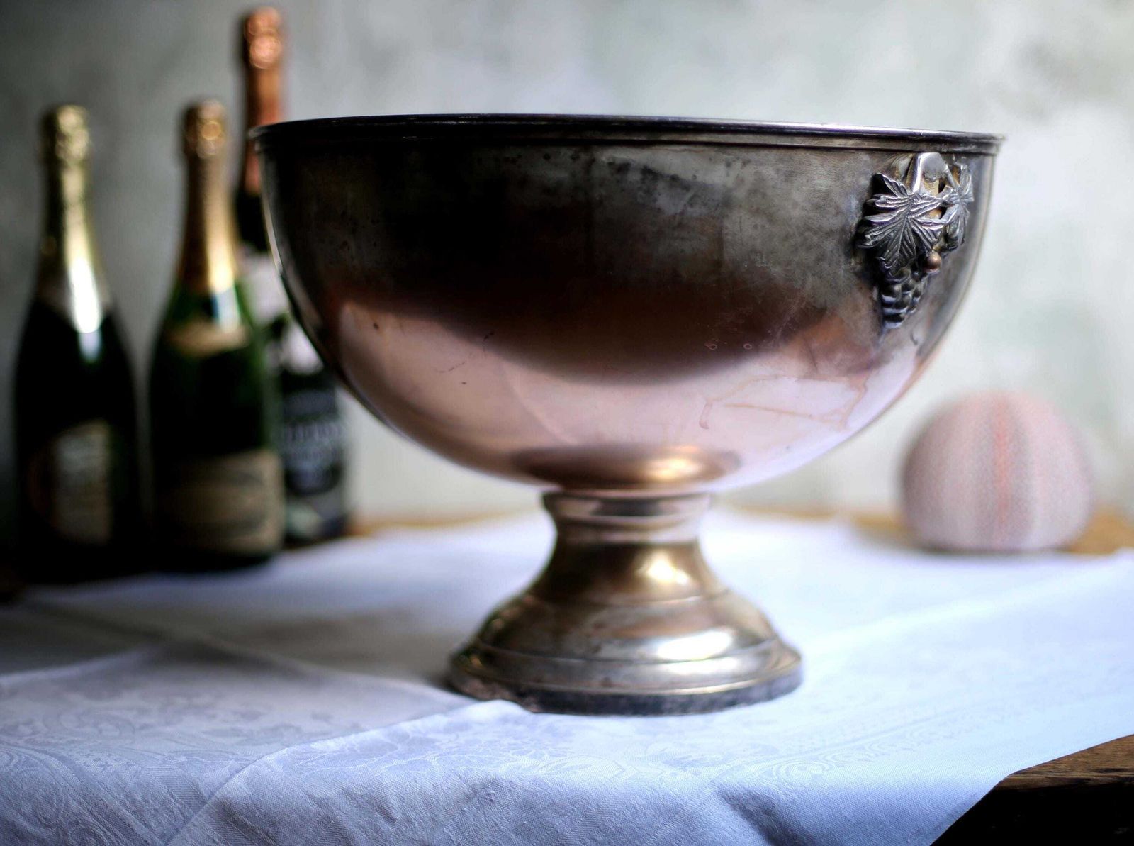 photo vinterior Large Antique Bricout Champagne Bath Silver Plate Ice Bucket French Wine Cooler