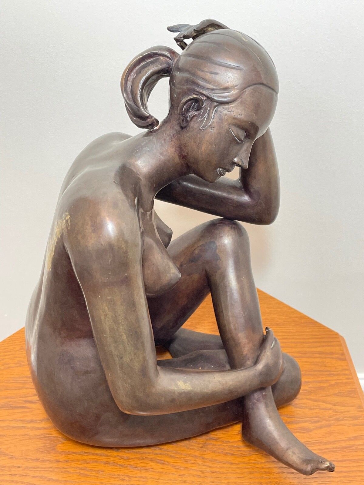 Bronze Seated Nude Woman Sculpture — Follower Of Judy (J.A.) Onder photo for sale