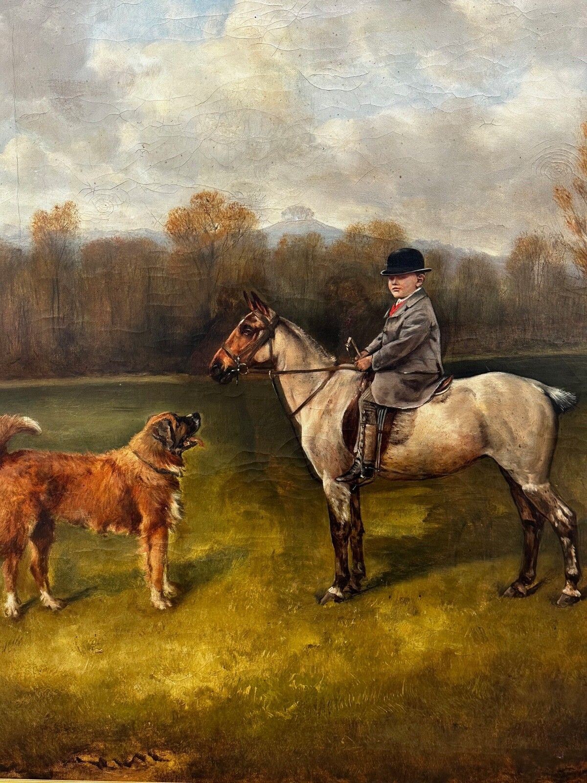Victorian Oil Painting Francis James Fry Aged 5 Riding Pony With Attendant Dog By John Alfred Wheeler photo furniture