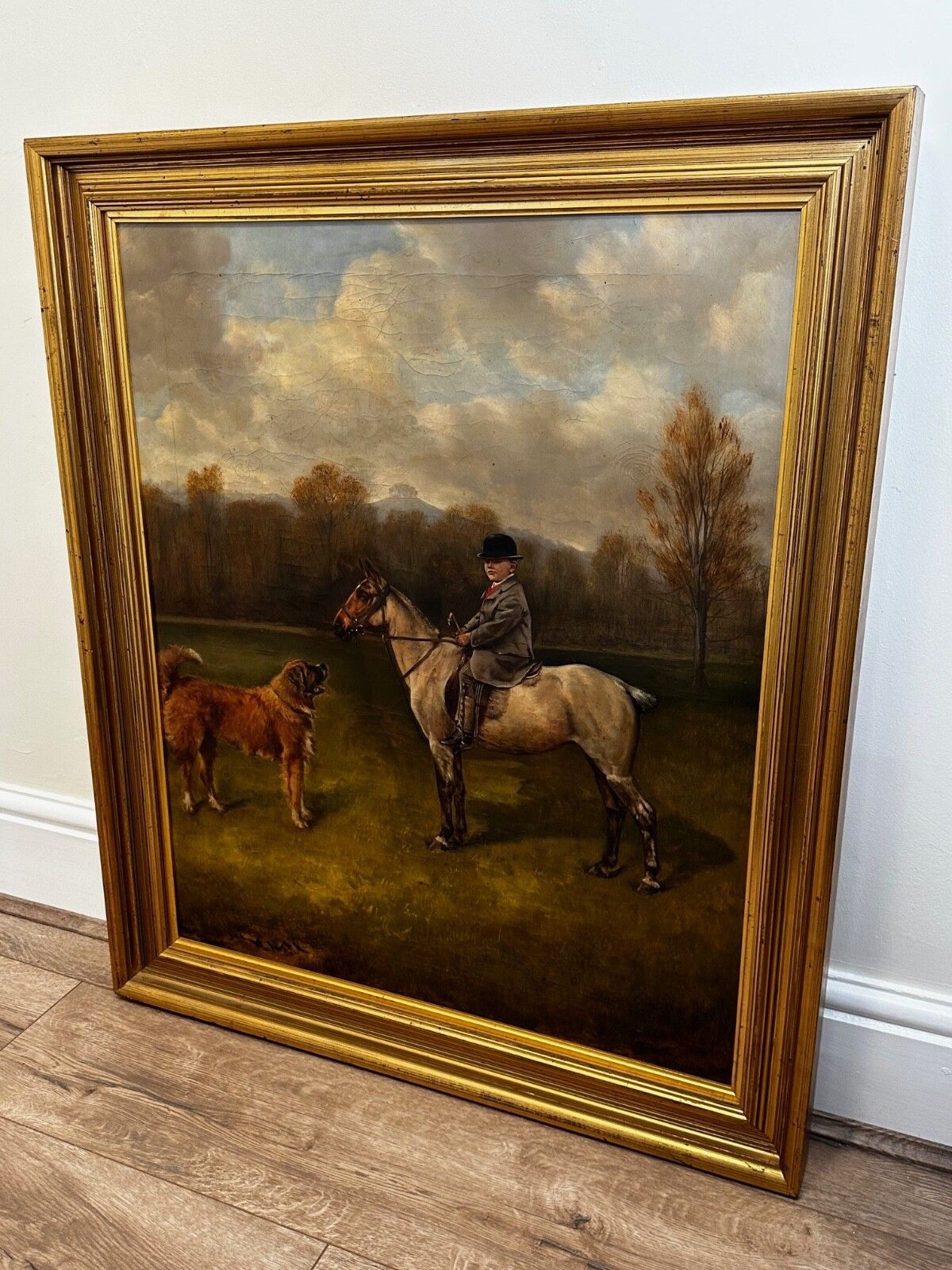 Victoriaans olieverfportret Francis James Fry Aged 5 Riding Pony With Attendant Dog door John Alfred Wheeler photo Kunst