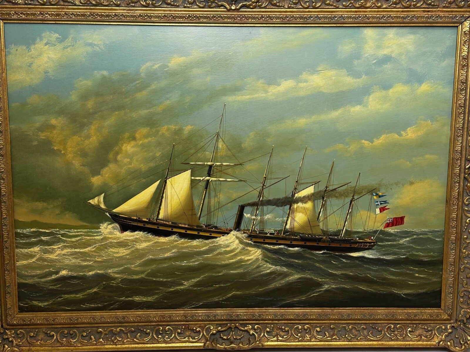 Large Historic Oil Painting Ss Great Britain Steamship By Salvatore Colacicco photo for sale