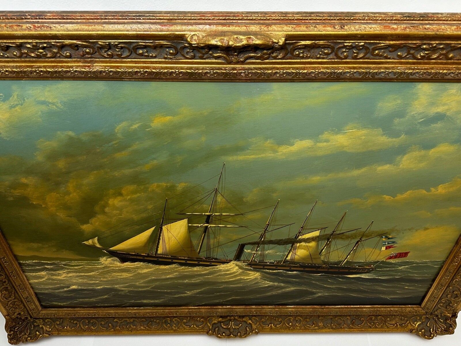 Groot historisch olieschilderij SS Great Britain stoomschip door Salvatore Colacicco photo buy