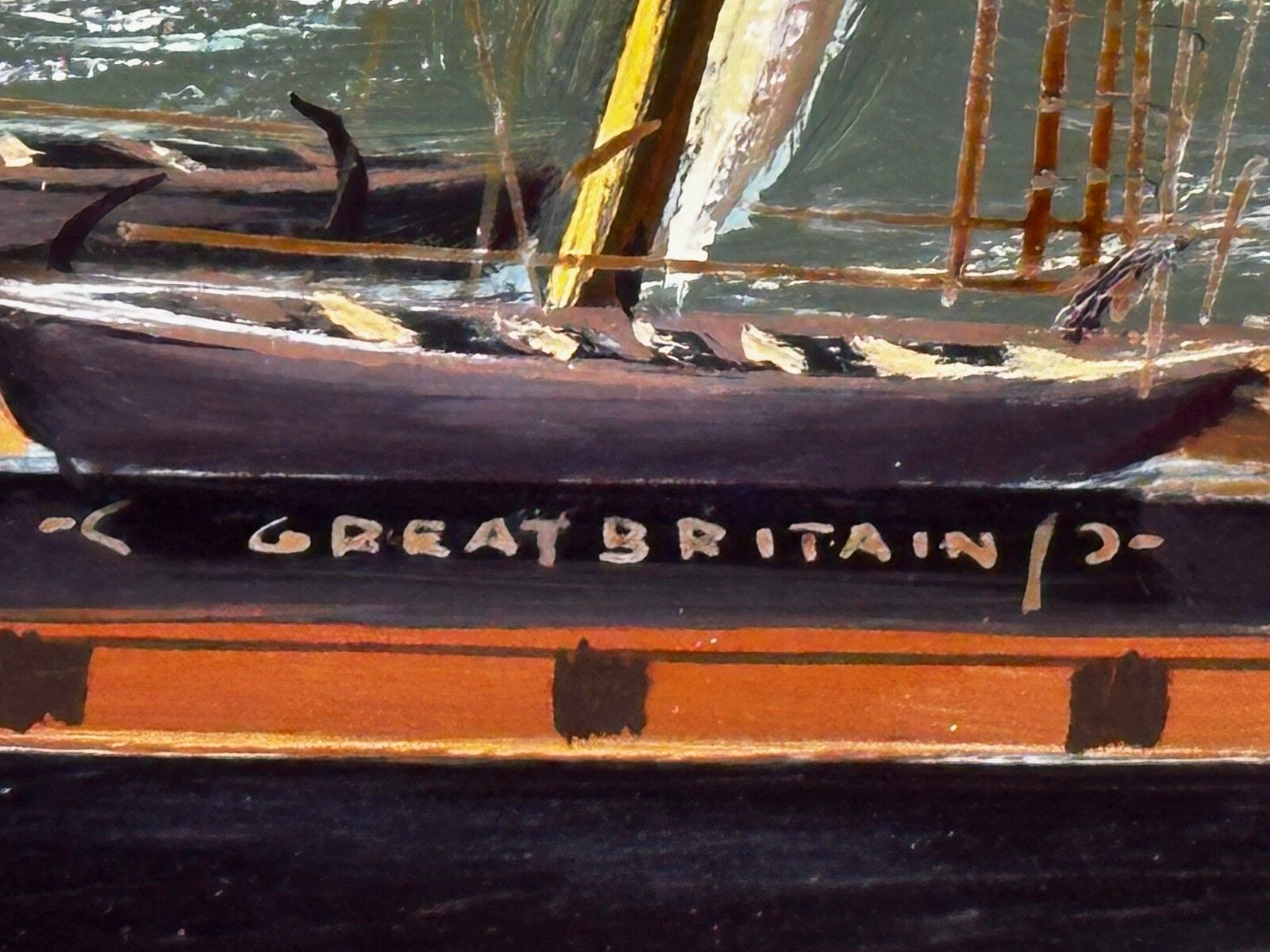 photo vinterior Groot historisch olieschilderij SS Great Britain stoomschip door Salvatore Colacicco