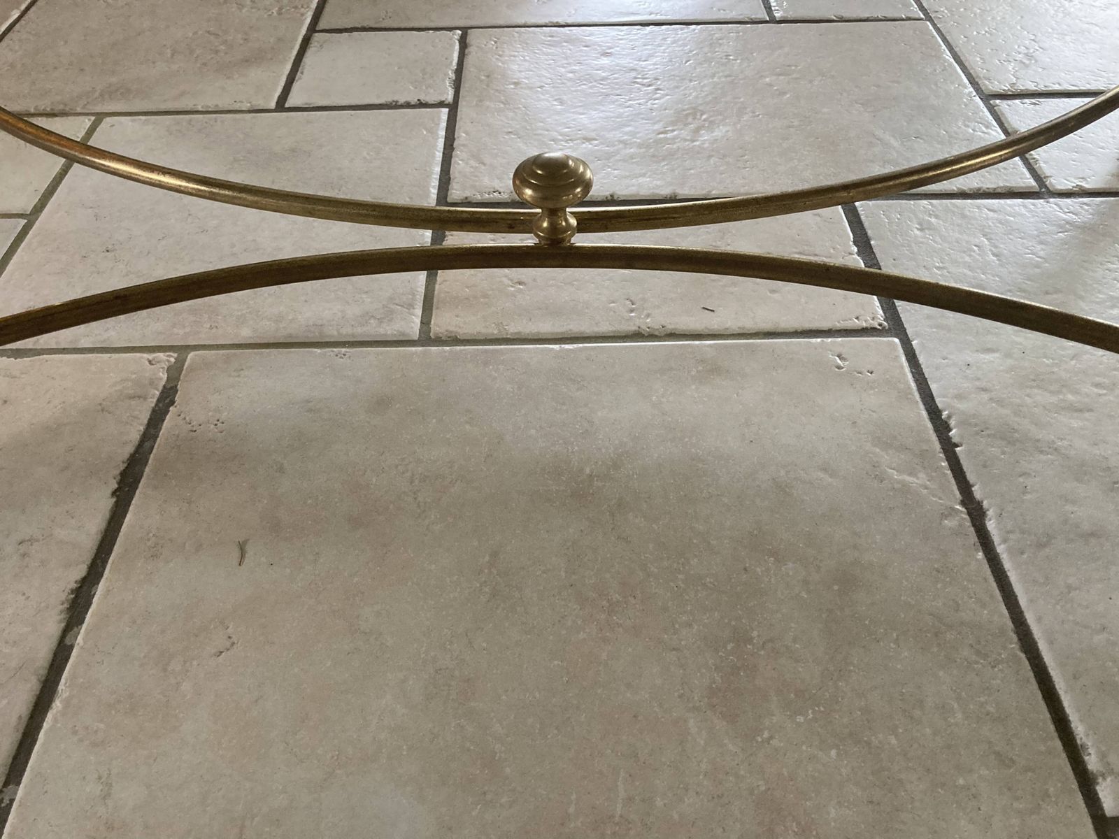 Coffee Table In Glass And Gold Metal photo Furniture