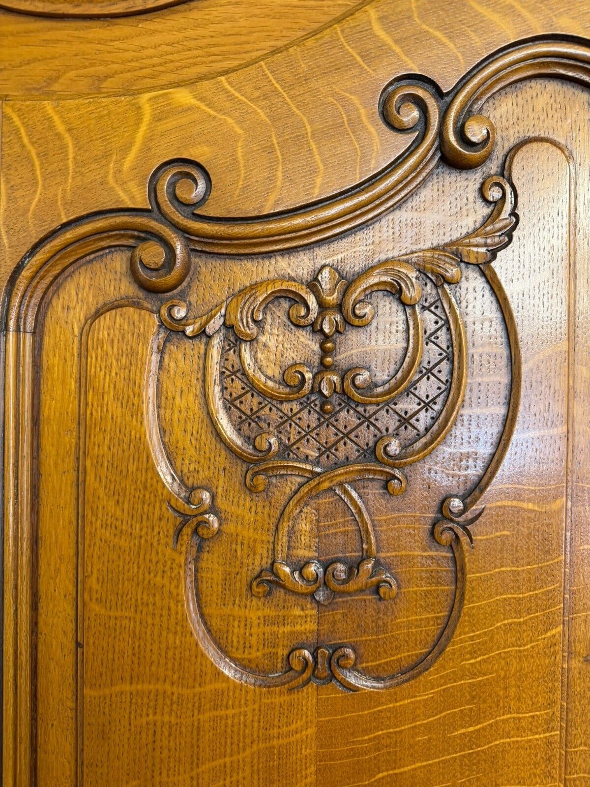 photo buy Quality French Carved Oak Four Door Brake Front Armoire/Wardrobe Circa 1950