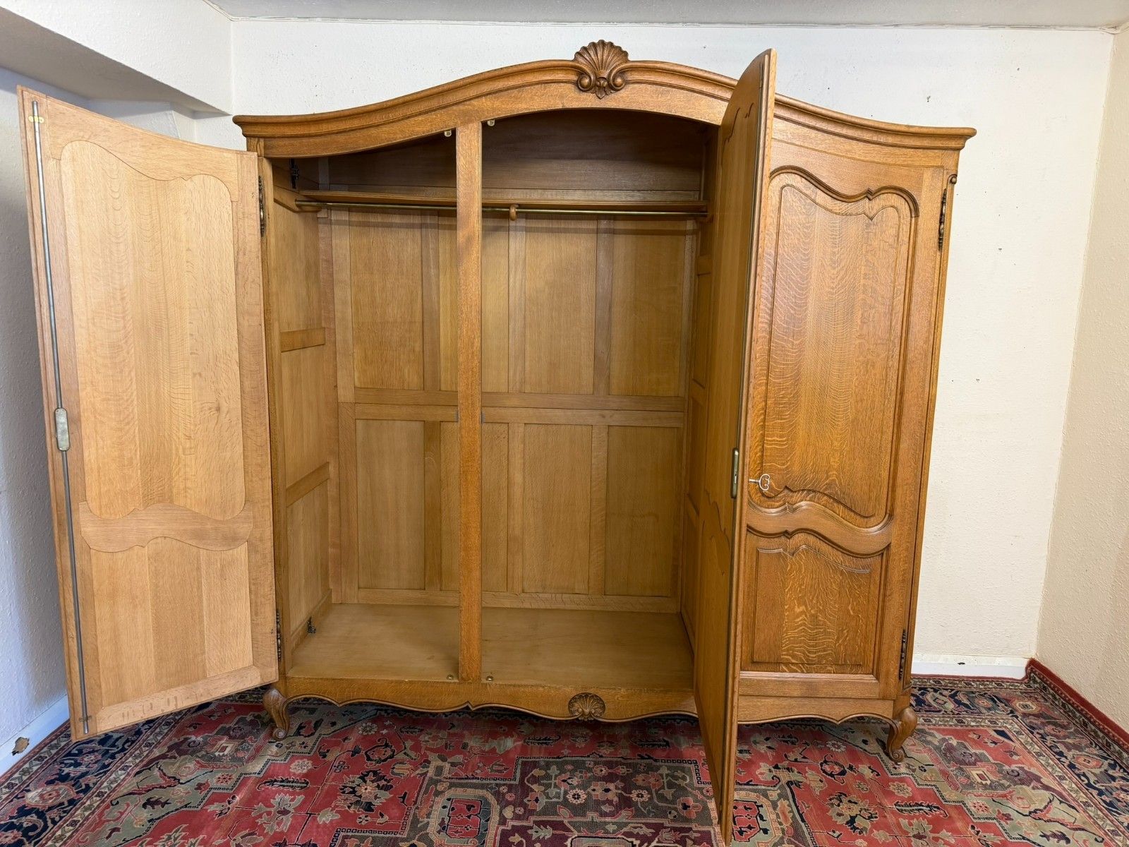 photo furniture Quality French Oak Three Door Armoire/Wardrobe Circa 1950