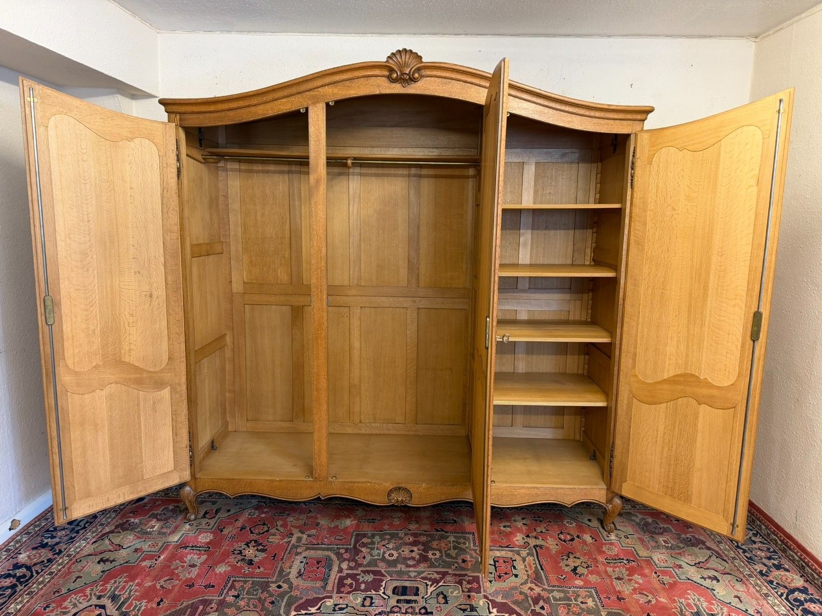 photo vinterior Quality French Oak Three Door Armoire/Wardrobe Circa 1950