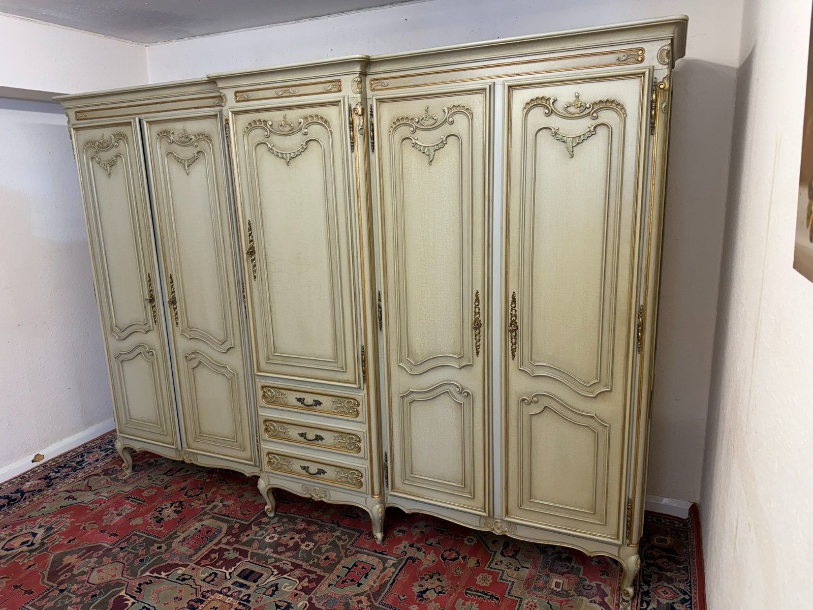 Stunning French Rococo Style Five Door Carved Armoire/Wardrobe photo Furniture