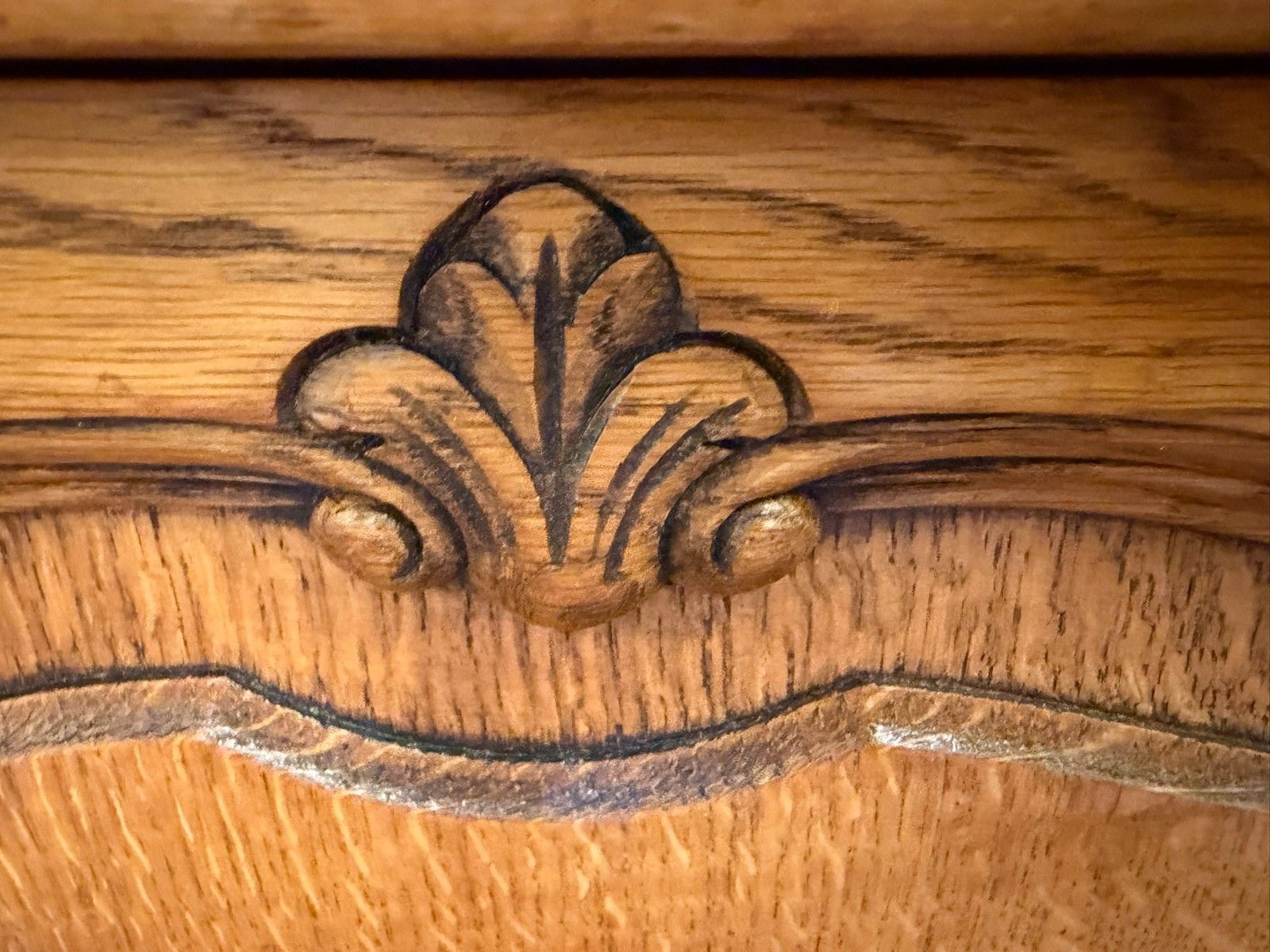 Furniture Pair Of French Carved Oak Bedside Cabinets Circa 1950 photo