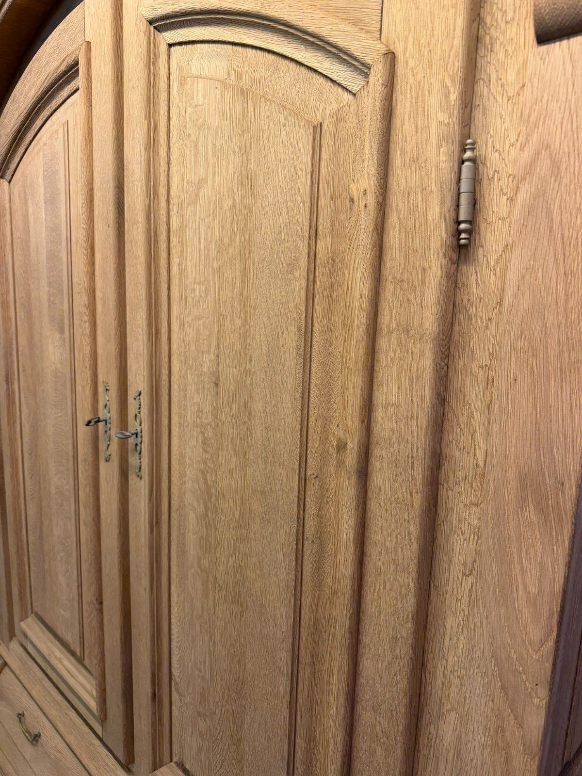 photo vinterior French Bleached Country Oak Armoire/Housekeepers Cupboard Circa Board Circa 1930