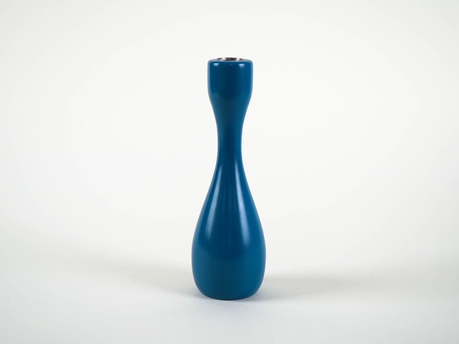 Blauwe kandelaar, Deens design, jaren 1970, gemaakt in Denemarken photo Woonaccessoires
