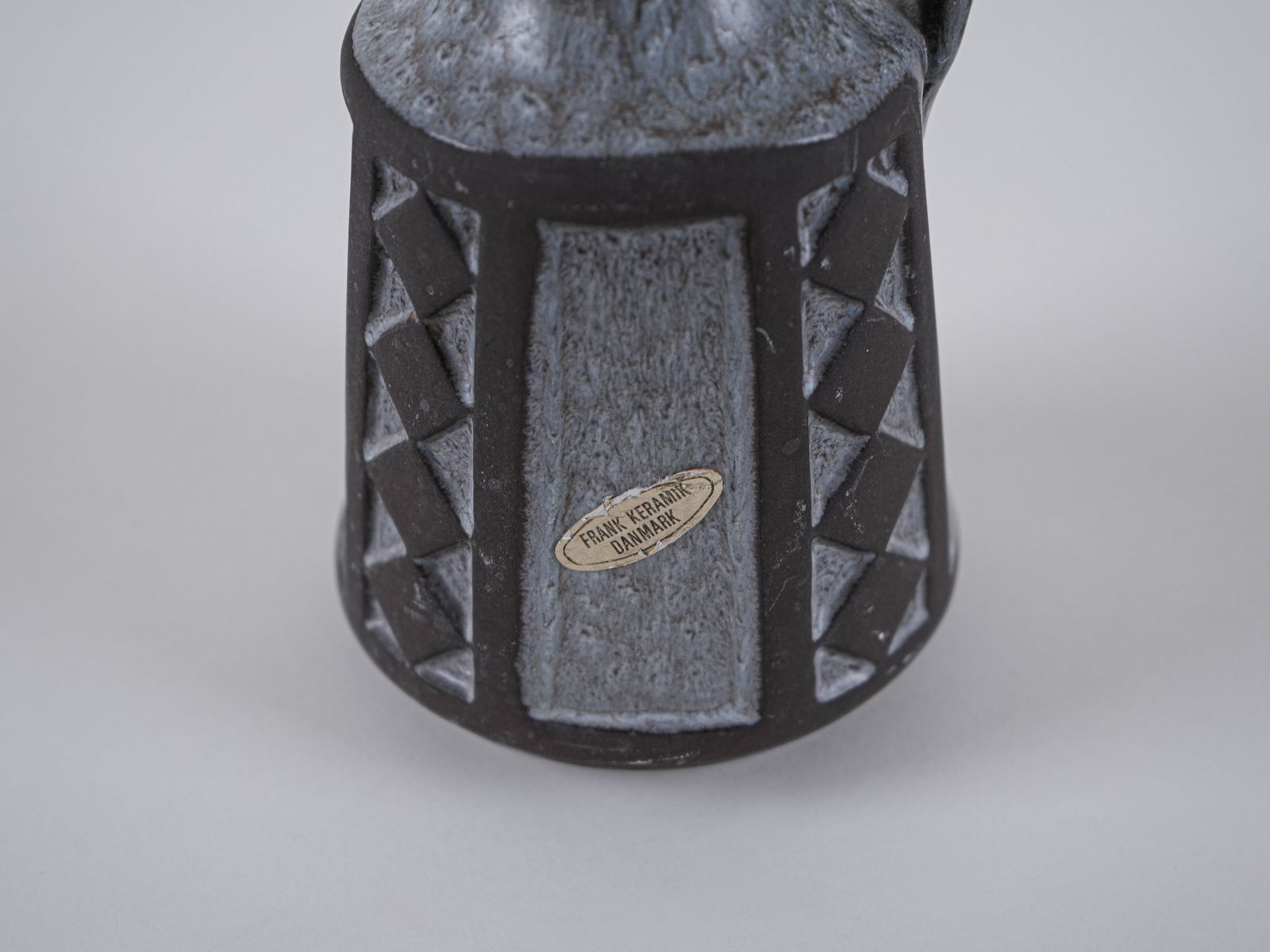 Vase en céramique grise, design danois, années 1970, fabriqué par Frank Keramik photo vintage