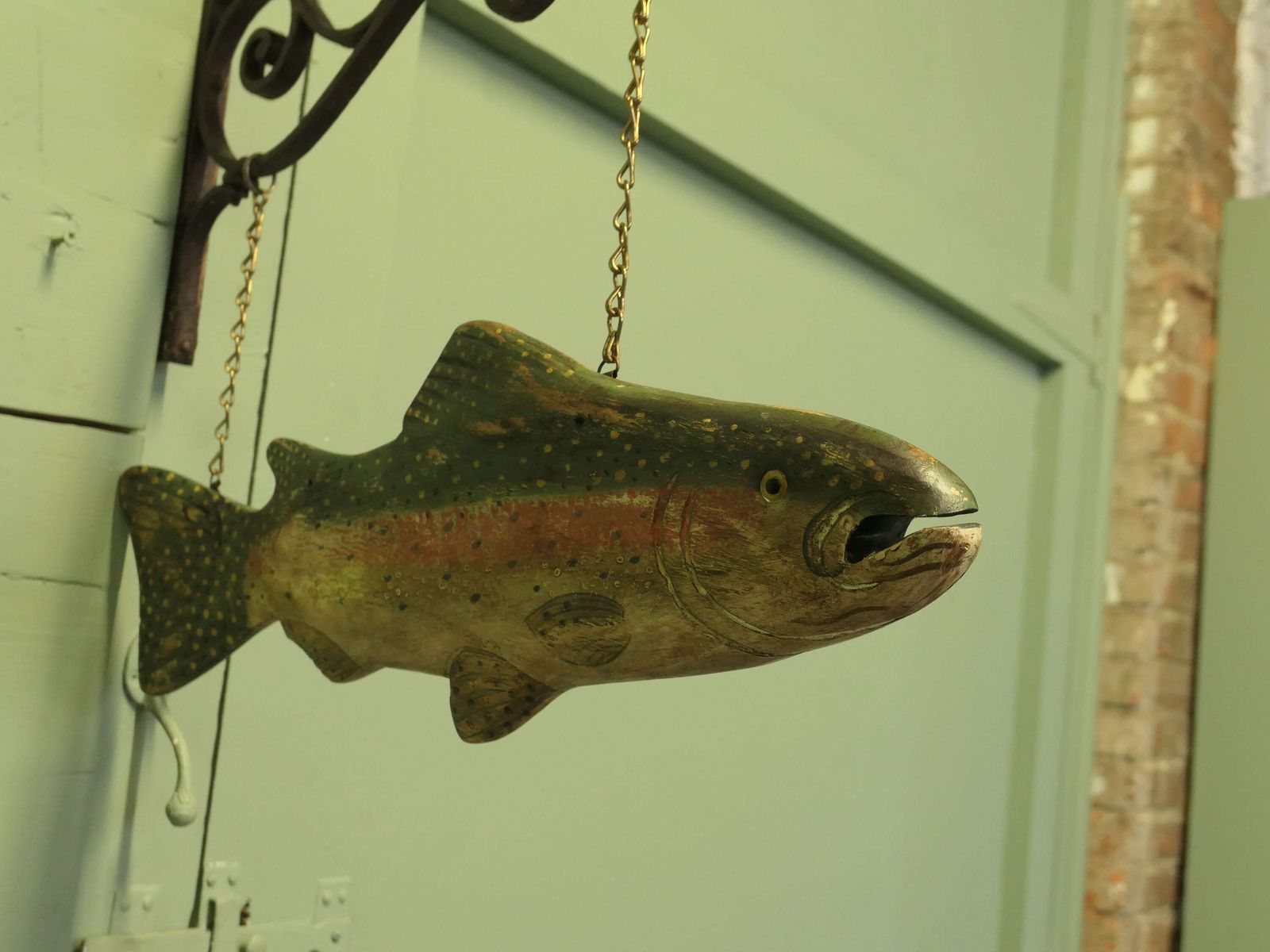 Fish Trade Sign, Rainbow Trout, Fishing Bait And Equipment This Is An Lovely Old Sign photo furniture