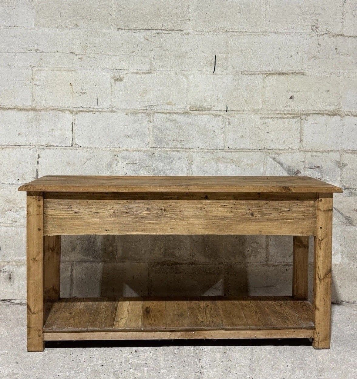 Vintage Antique Style Solid Pine Sideboard Console Hall Side Table Pot Shelf photo vintage