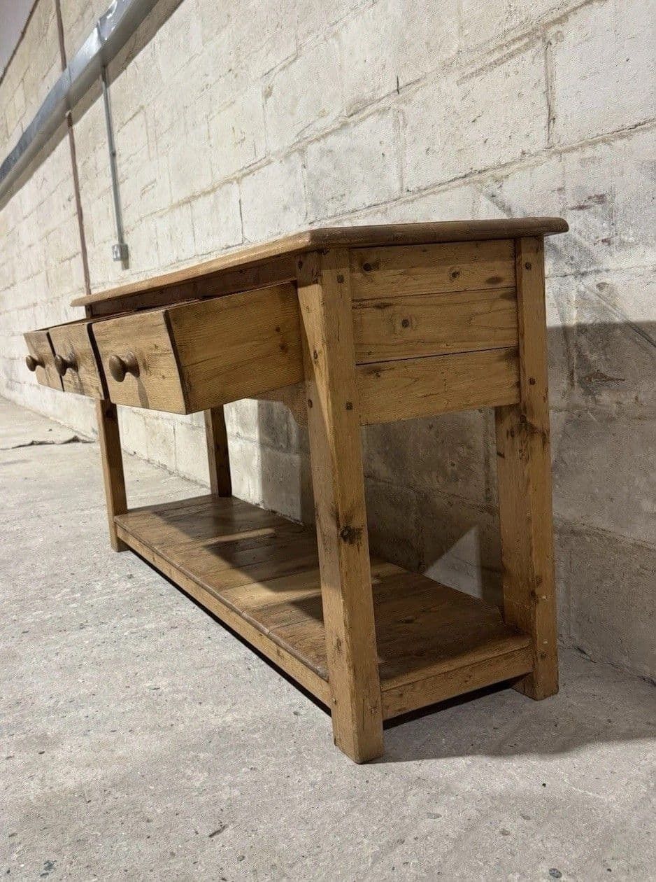photo for sale Vintage Antique Style Solid Pine Sideboard Console Hall Side Table Pot Shelf
