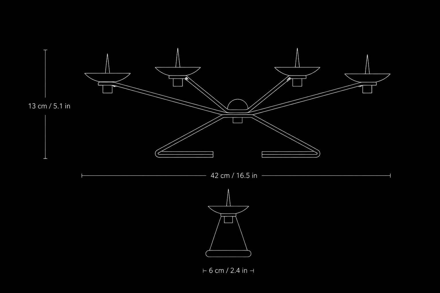 photo furniture Modernist Brutalist Chandelier With Four Blackened Hammered Metal Spikes, Europe, Circa 1960 1970