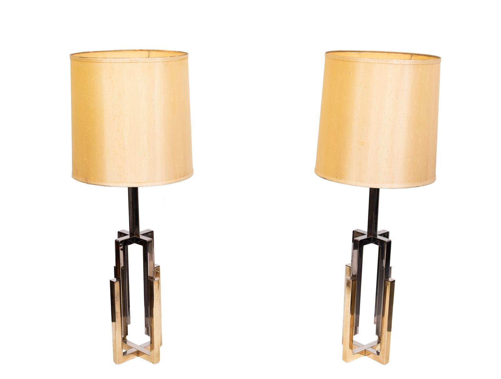 Tafellampen In Hollywood Regency Stijl, Ca. Jaren 1970, Messing En Chroom photo 1125.0