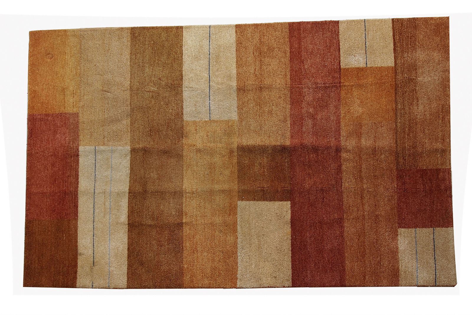 Handmade Vintage Geometric Wool Rug — 6'5" × 9'8" — 1980s photo furniture