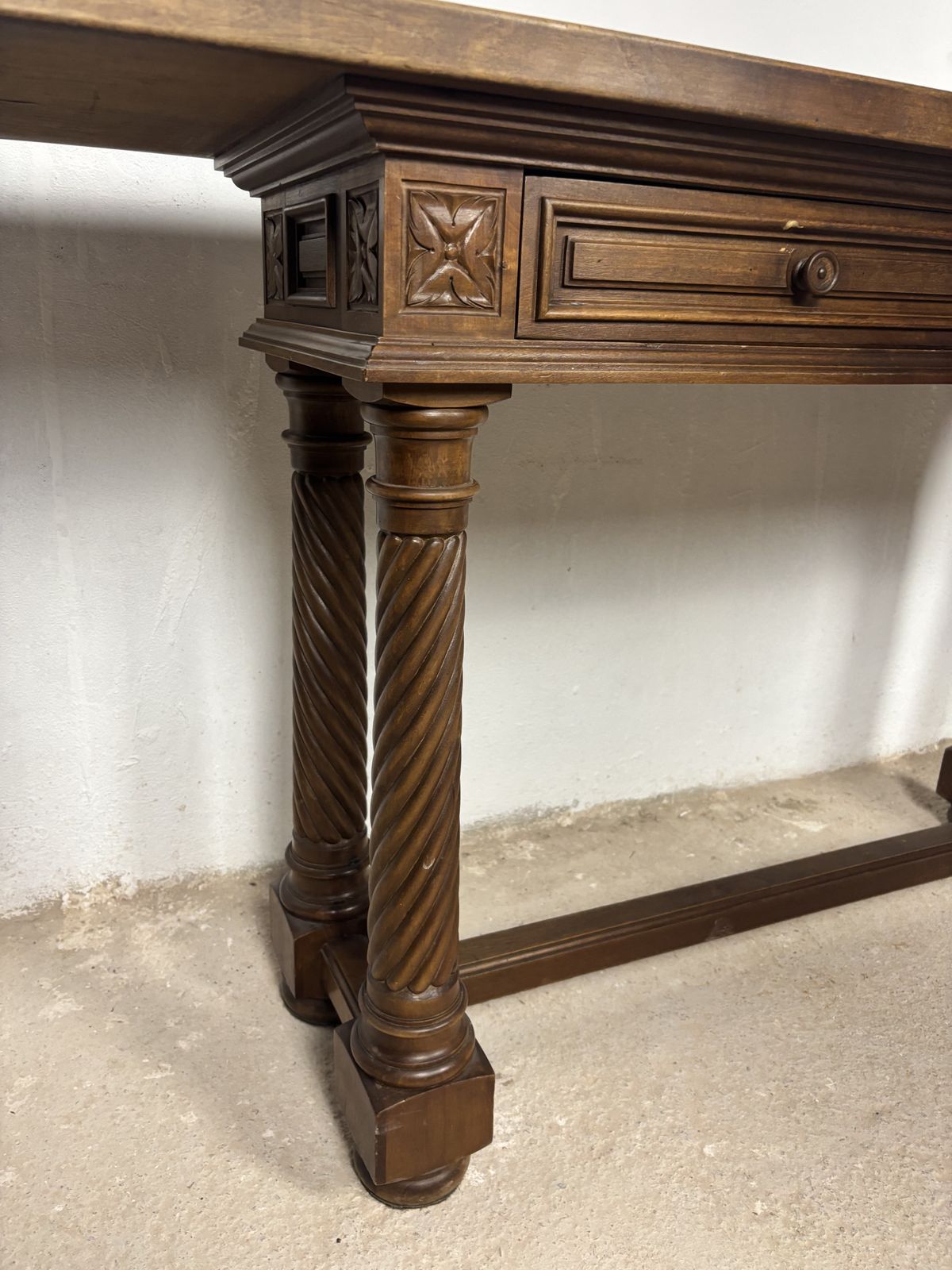 Spanish Walnut Console Table With Barley Twist Legs, 1920s photo buy