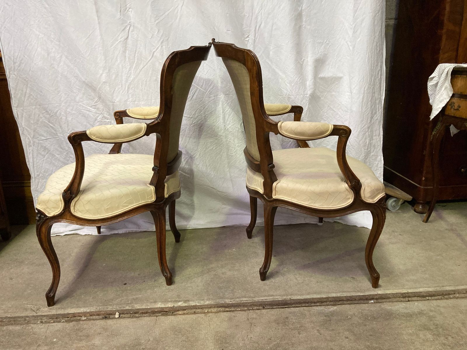 Pair Of Beige Louis XV Style Armchairs. photo buy