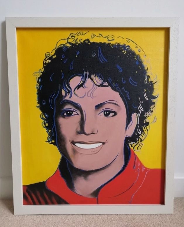 Michael Jackson Andy Warhol Style Oil Painting. Pop Art Reproduction Copy
