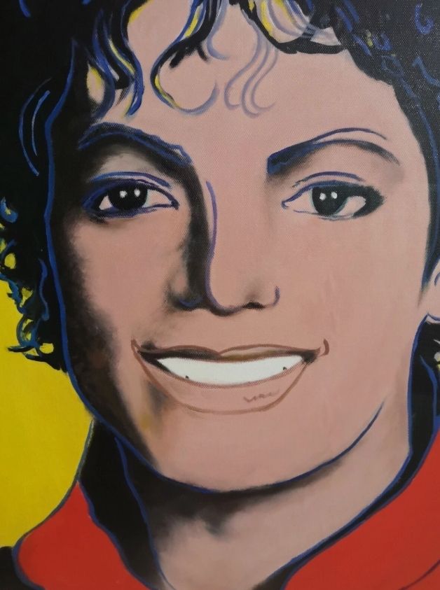 photo furniture Michael Jackson Andy Warhol Style Oil Painting. Pop Art Reproduction Copy