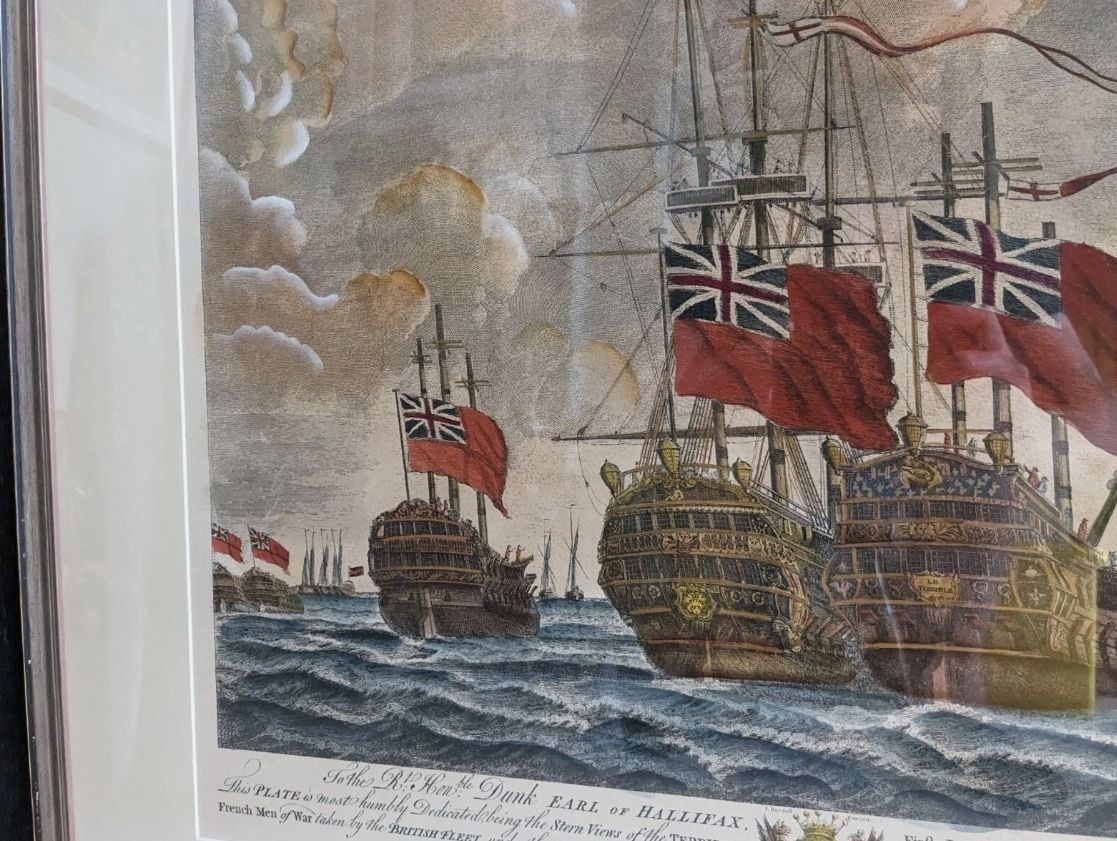 View Of The 'Terrible', 'Neptune' & 'Severn'r. Shortprint. British Royal Navy photo buy