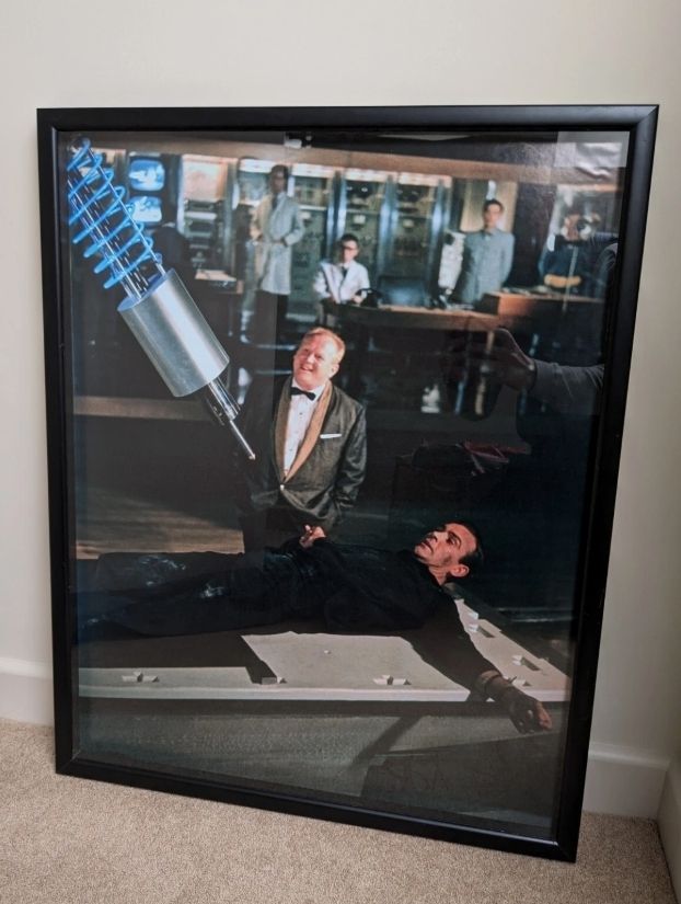 Goldfinger Framed Print. James Bond Laser Table. 63cm X 79cm. 007. Sean Connery