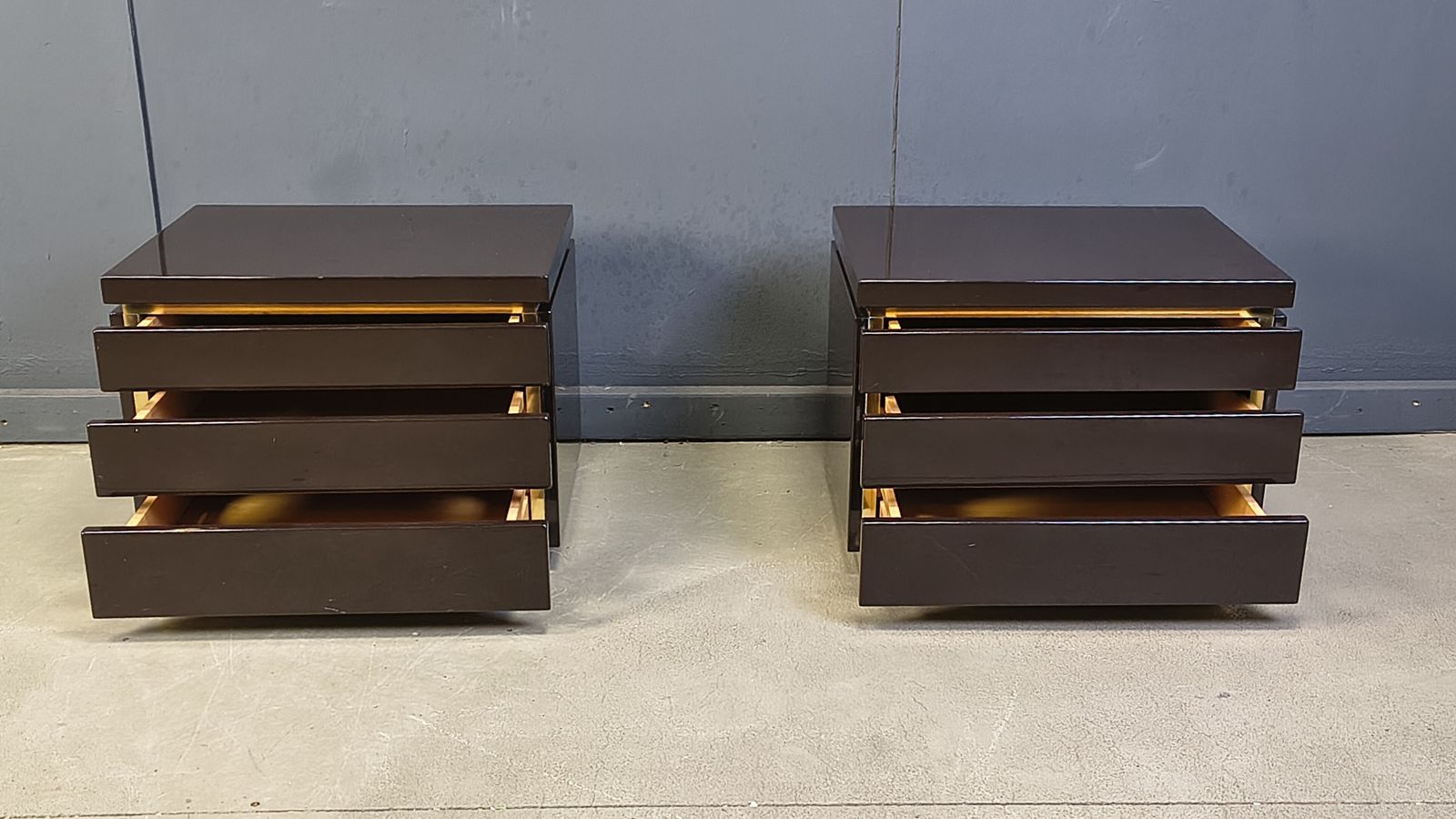 Pair Of Bedside Cabinets By Jean Claude Mahey, 1970s photo for sale